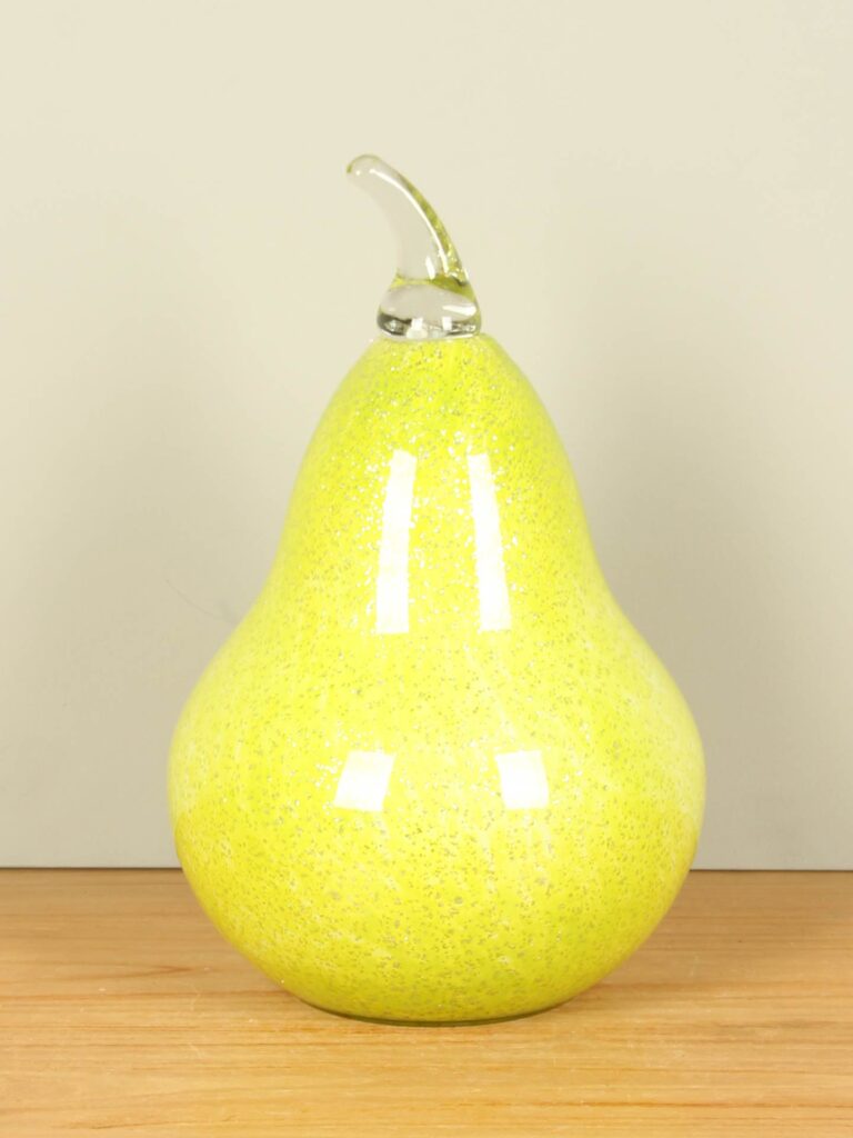Glasobject Peer groen/zilver, 40 cm