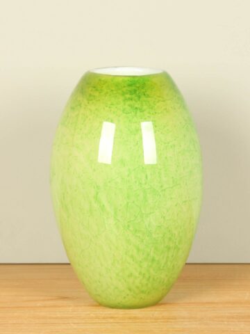 Groen glazen bol vaas, 30 cm