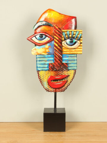 Masker metaal kleurrijk, 65 cm