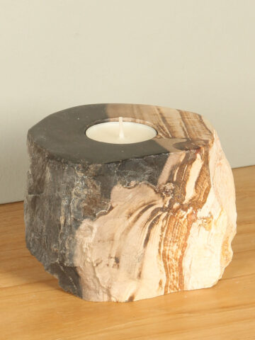 Waxinelichtje versteend hout nr. 19
