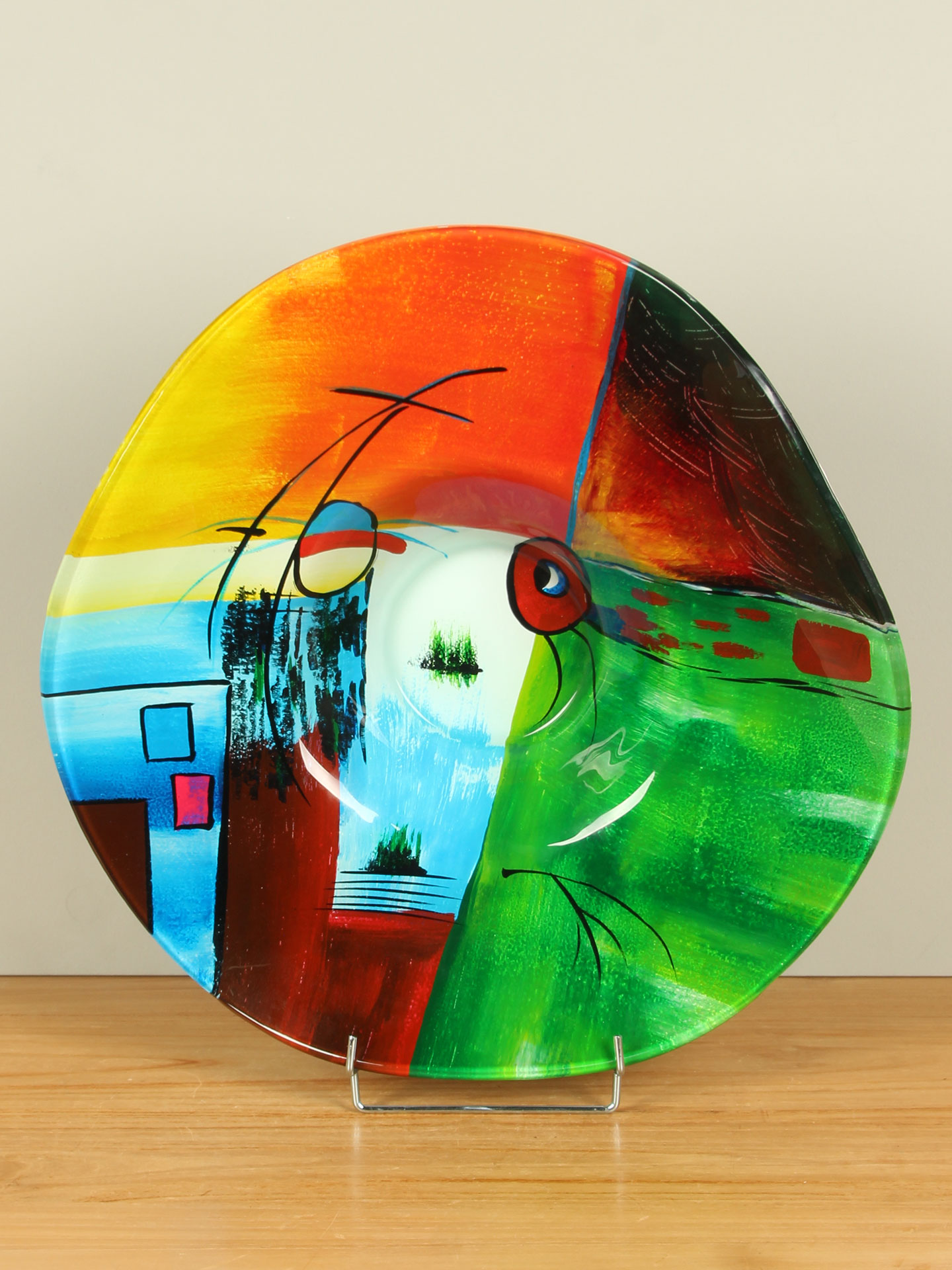 Glazen schaal Primaire kleuren Ø49