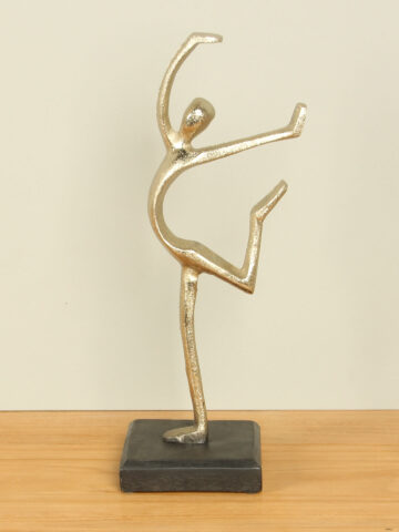 Aluminium beeld dancing champagnekleur, 32 cm