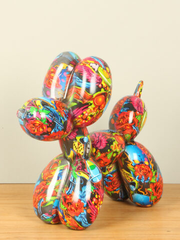 Pop-Art ballonhondje, graffiti, 25 cm
