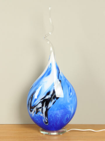 Glaskunst Schemerlamp blauw/zwart