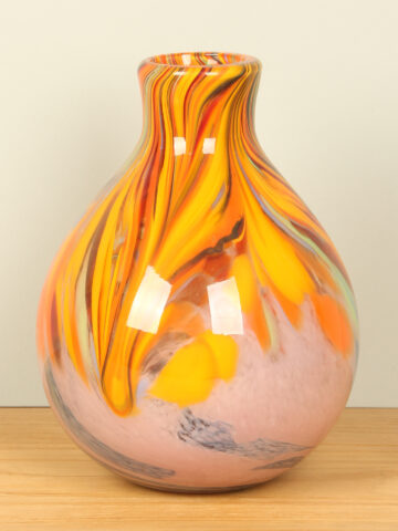 Glazen vaas oranje, 24 cm