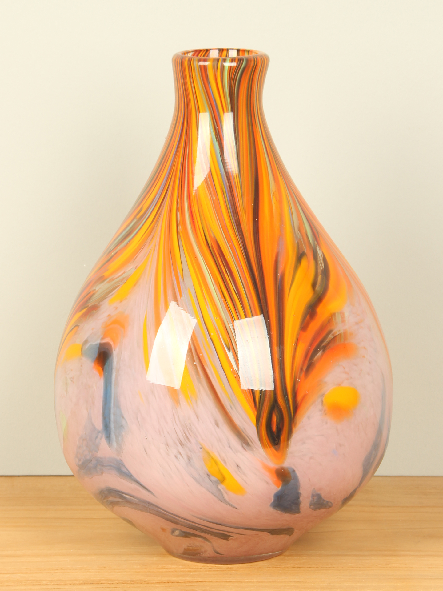 Glazen vaas oranje, 32 cm