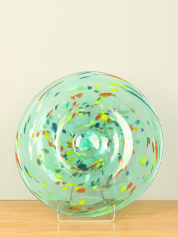 Glazen schaal groen, Ø 40 cm