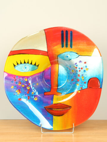 Glazen schaal gezicht, Ø 49 cm